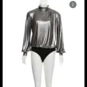 Ronny Kobo Metallic Body Suit, size small
